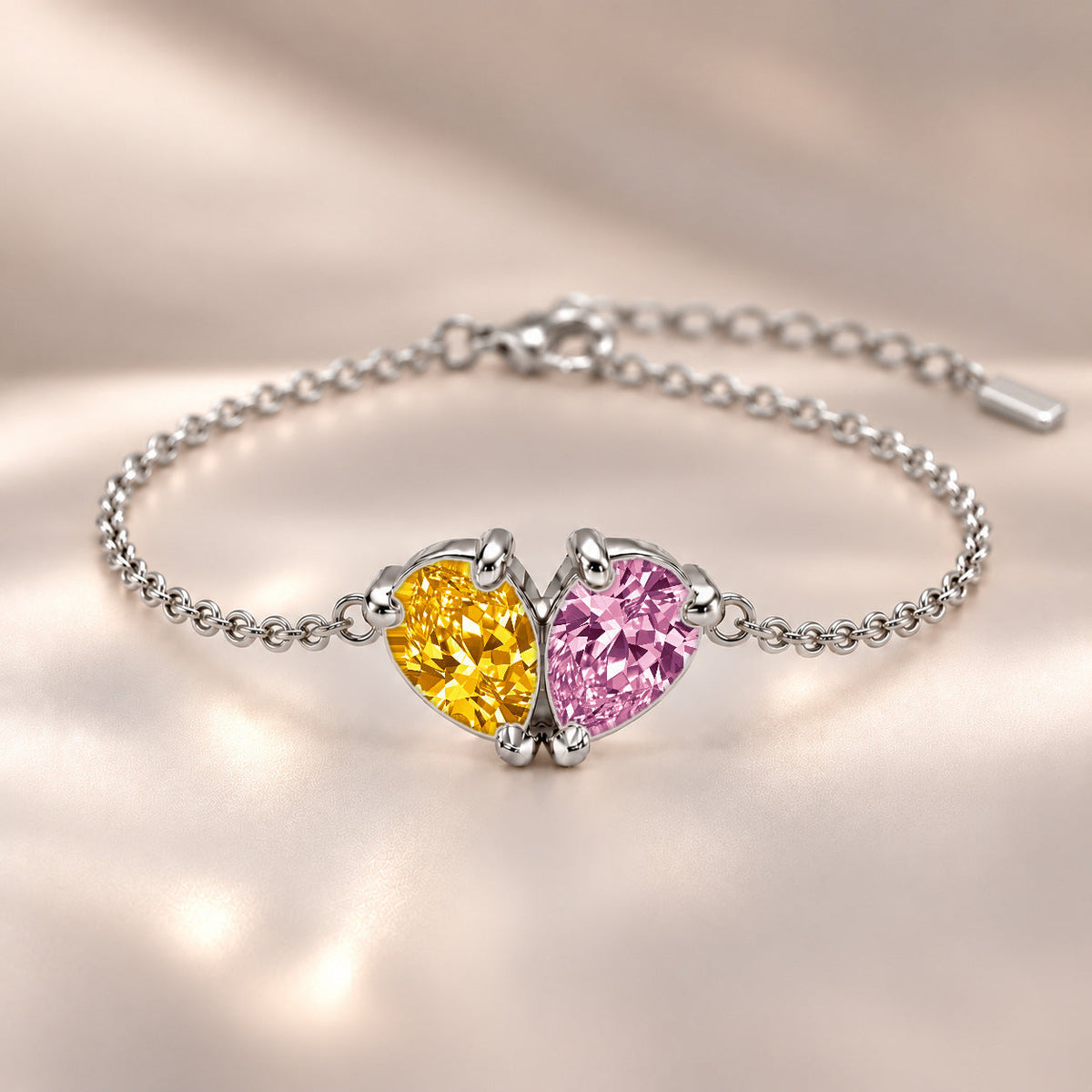 Demi Heart Bracelet - Silver Finish