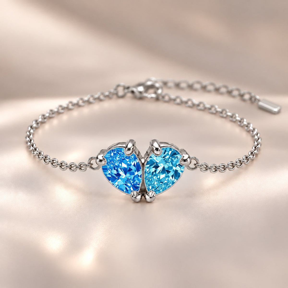 Demi Heart Bracelet - Silver Finish