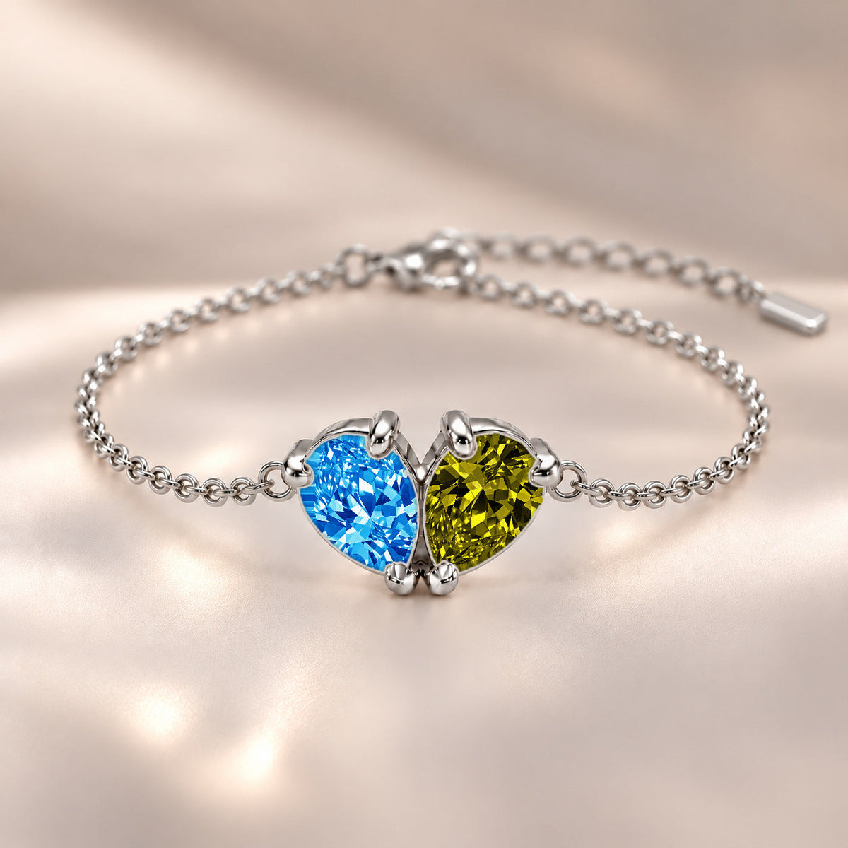 Demi Heart Bracelet - Silver Finish