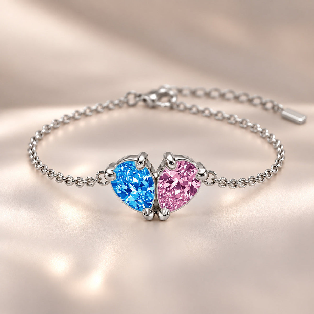 Demi Heart Bracelet - Silver Finish