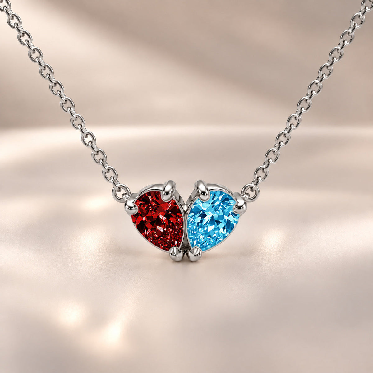 Demi Heart Necklace - Silver Finish