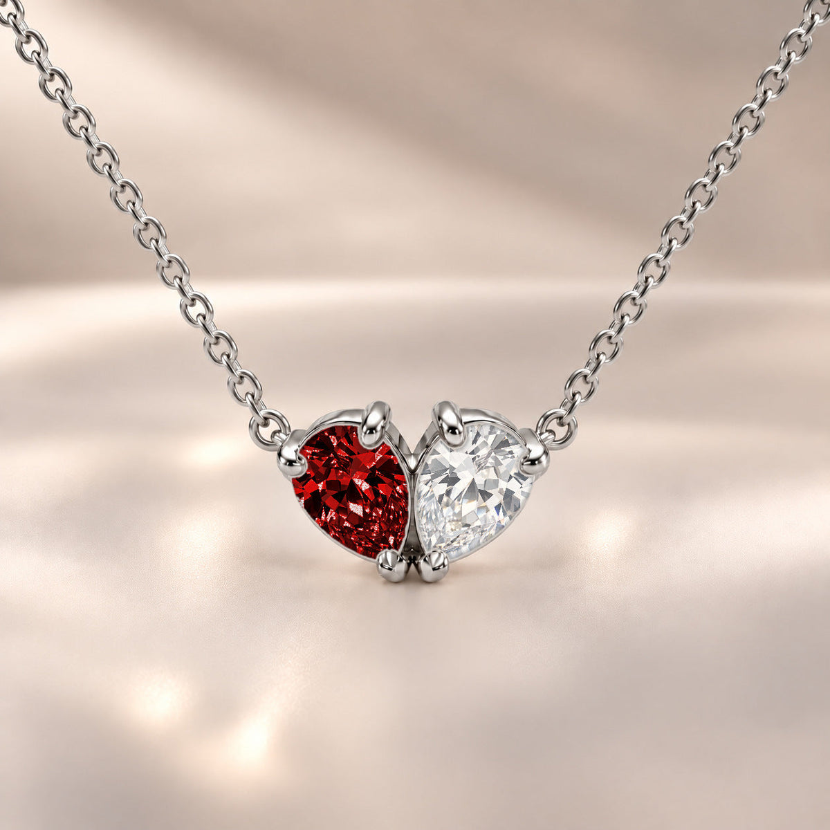 Demi Heart Necklace - Silver Finish
