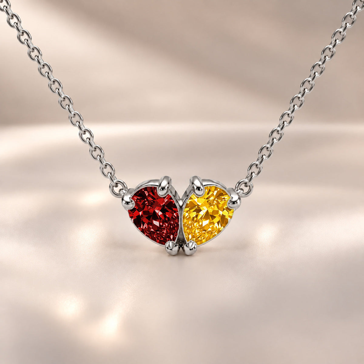 Demi Heart Necklace - Silver Finish