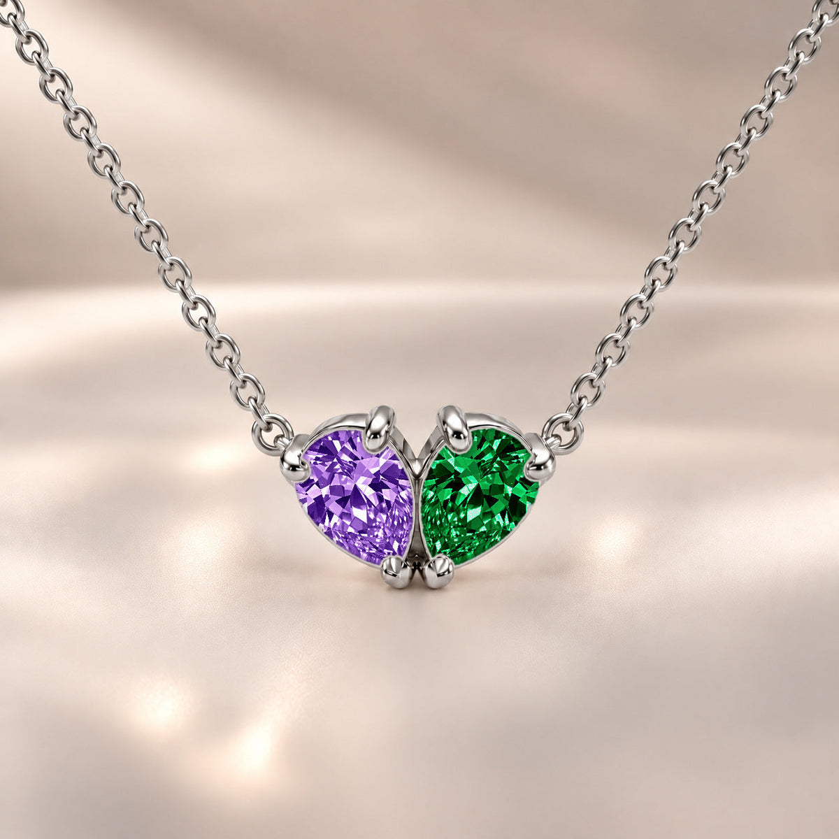 Demi Heart Necklace - Silver Finish