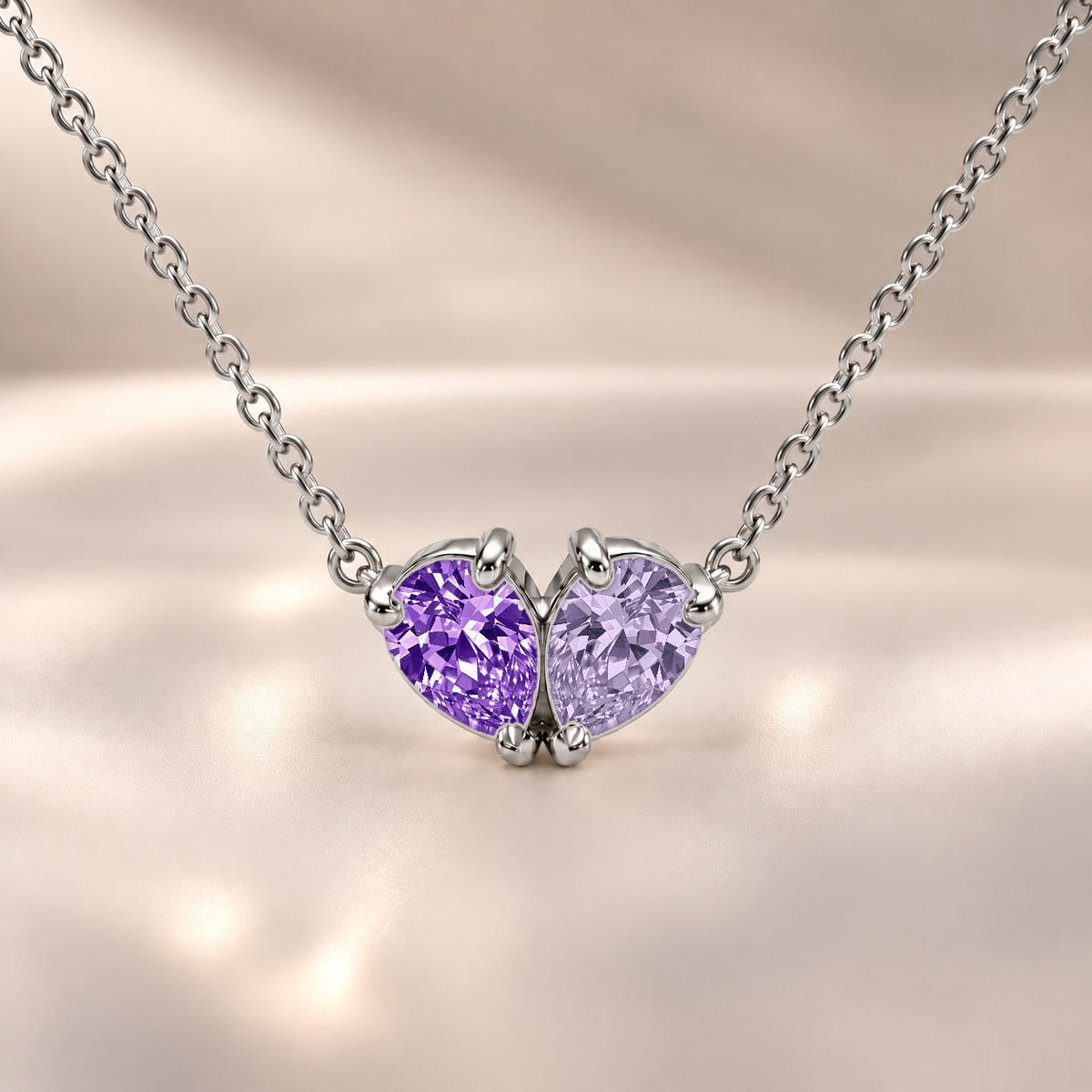 Demi Heart Necklace - Silver Finish