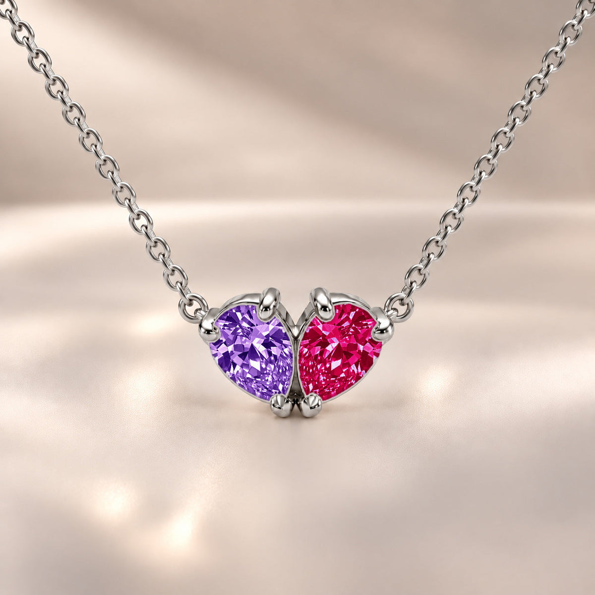 Demi Heart Necklace - Silver Finish