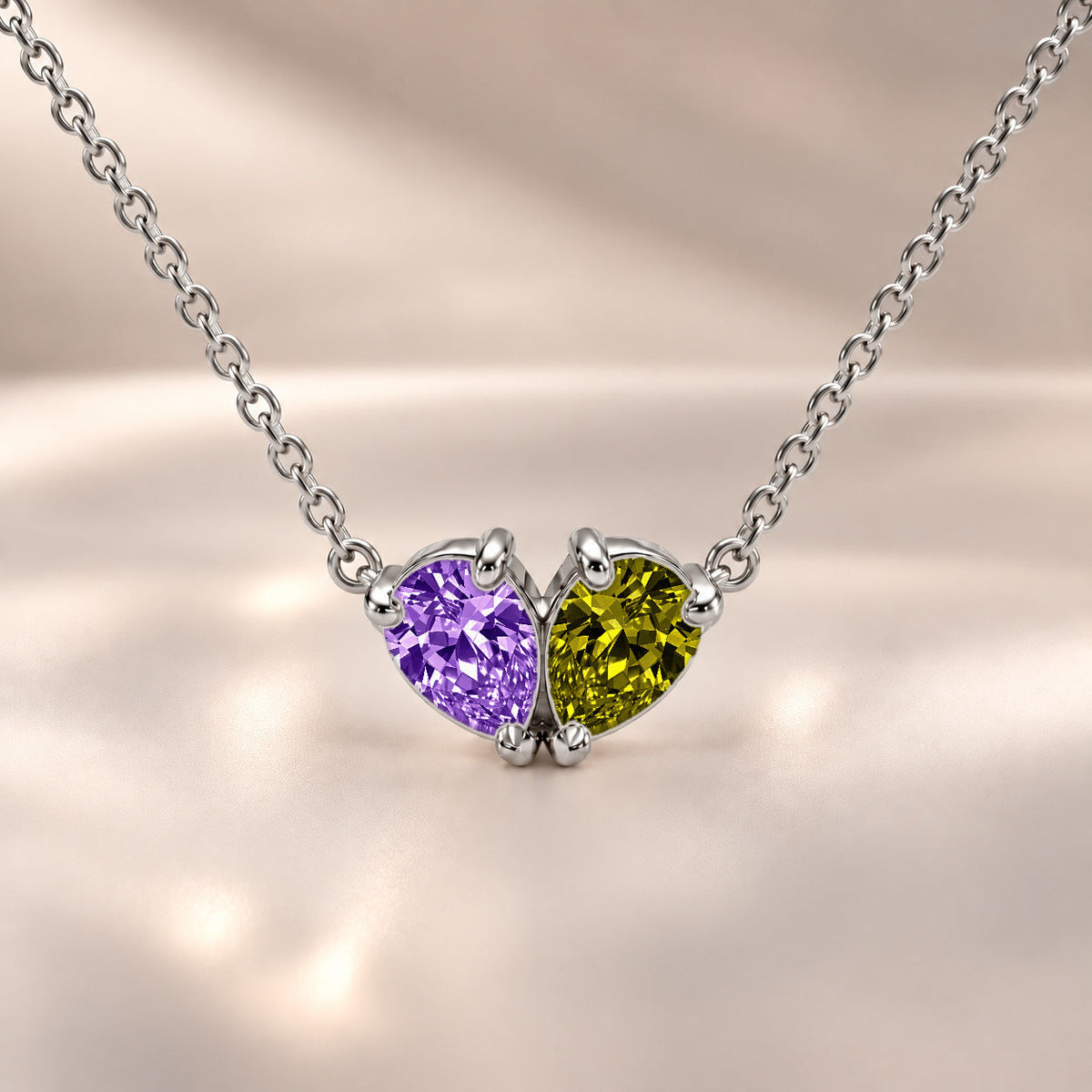 Demi Heart Necklace - Silver Finish