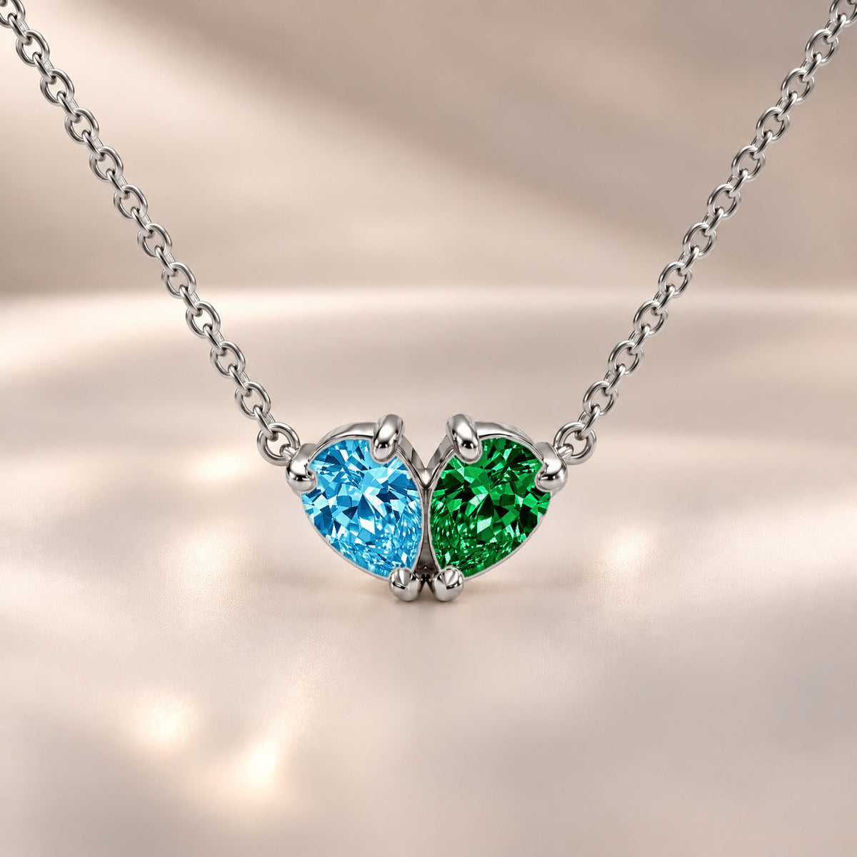 Demi Heart Necklace - Silver Finish