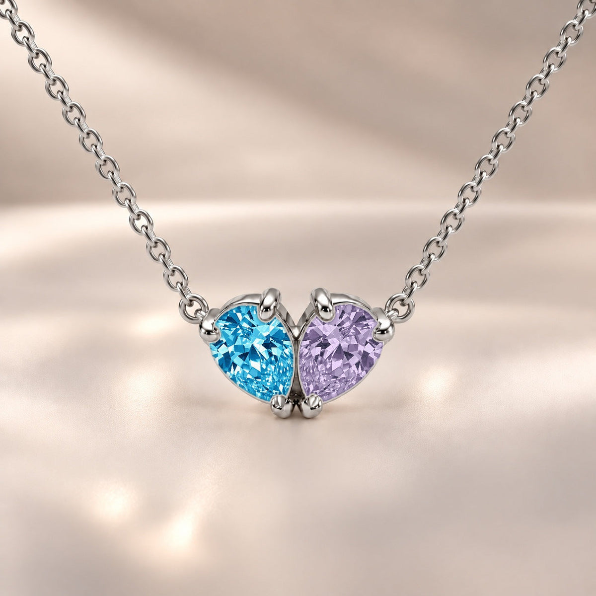 Demi Heart Necklace - Silver Finish