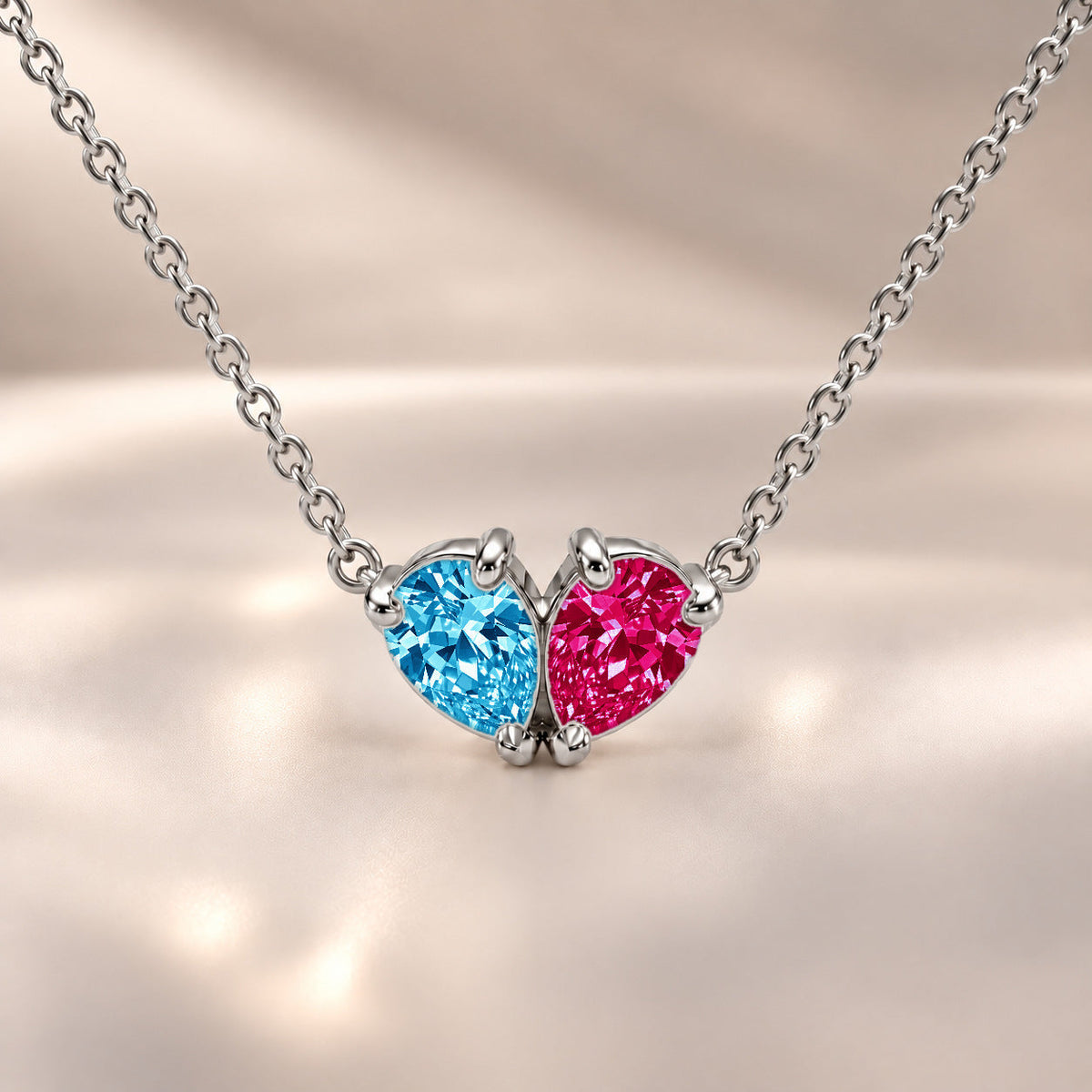 Demi Heart Necklace - Silver Finish
