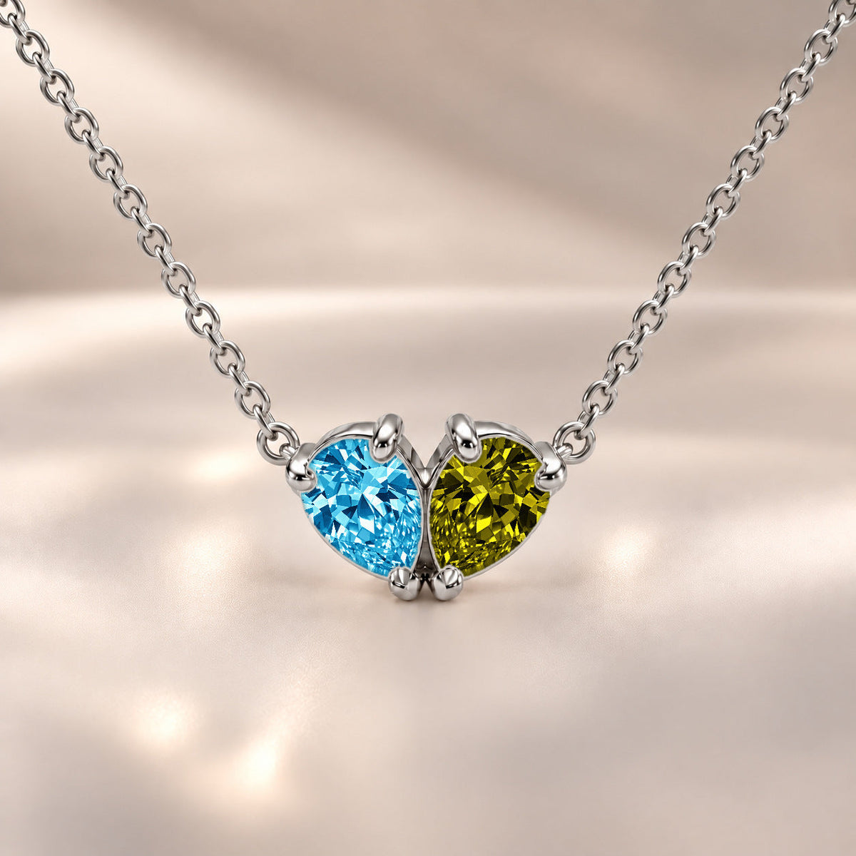 Demi Heart Necklace - Silver Finish