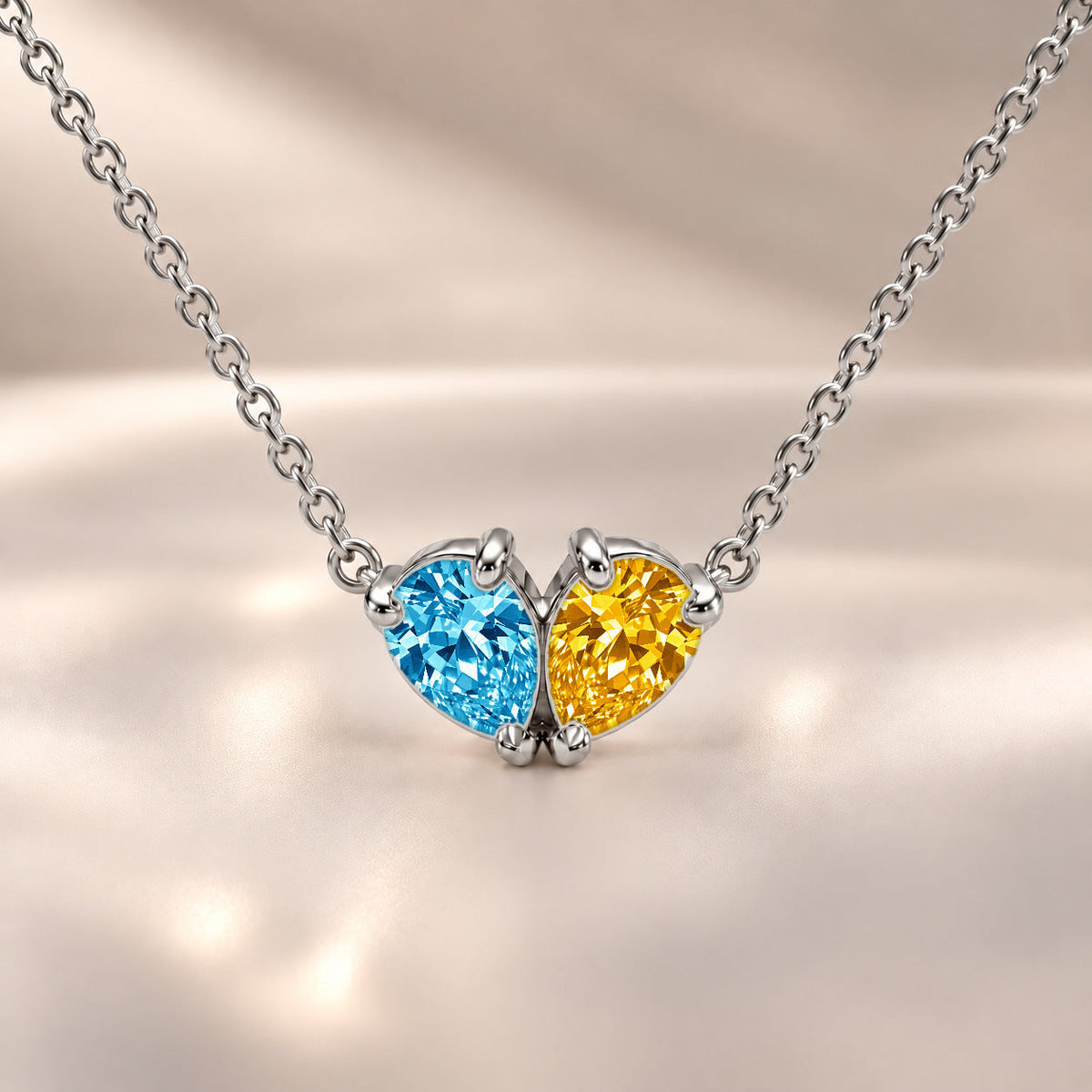 Demi Heart Necklace - Silver Finish