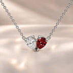 Demi Heart Necklace - Silver Finish
