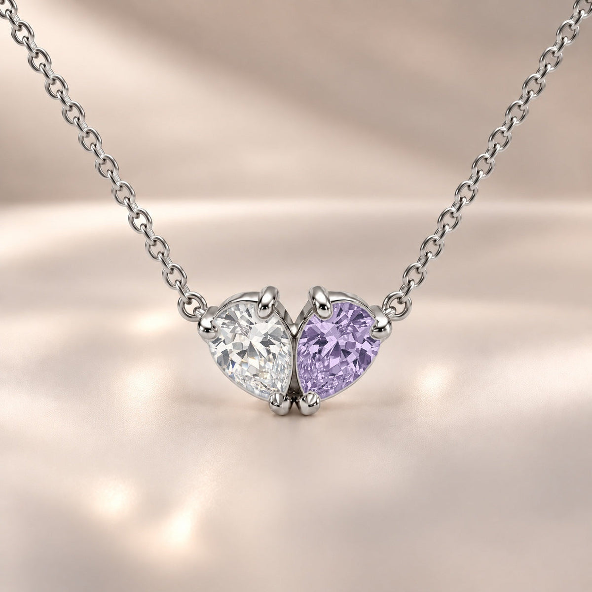 Demi Heart Necklace - Silver Finish