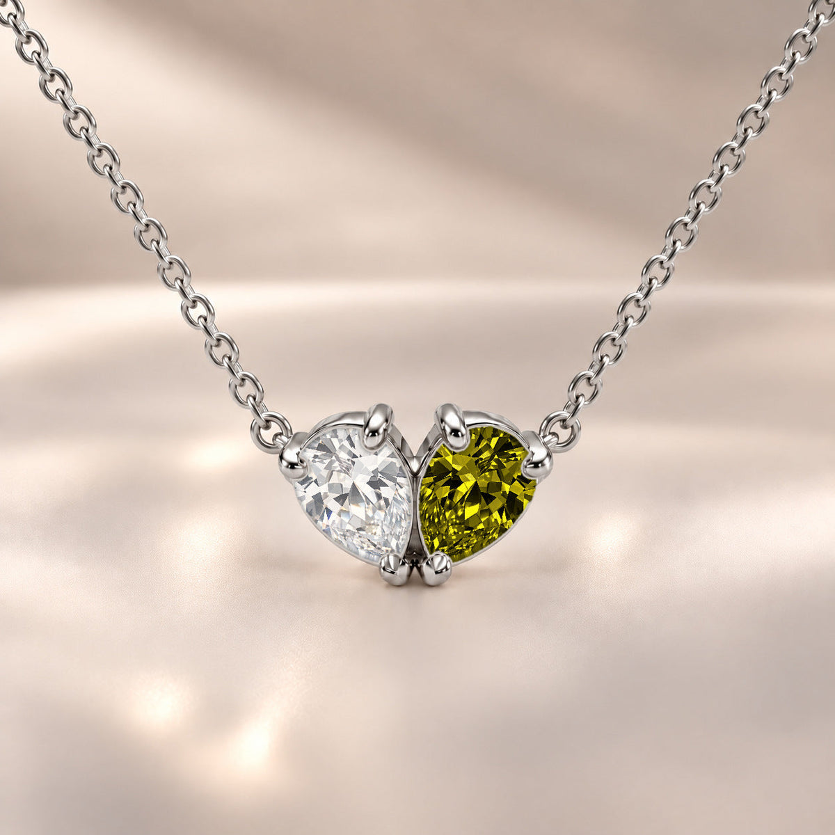 Demi Heart Necklace - Silver Finish
