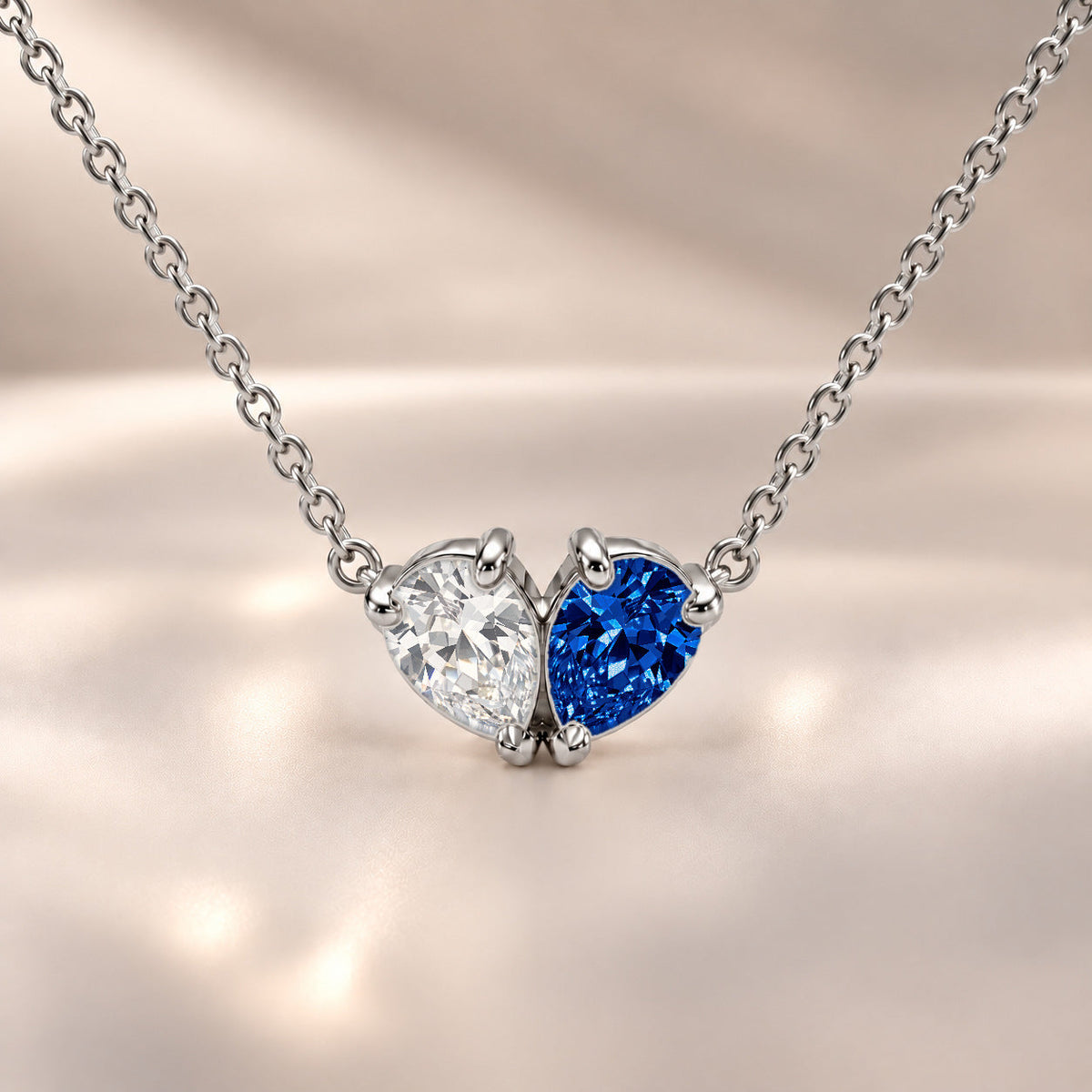Demi Heart Necklace - Silver Finish