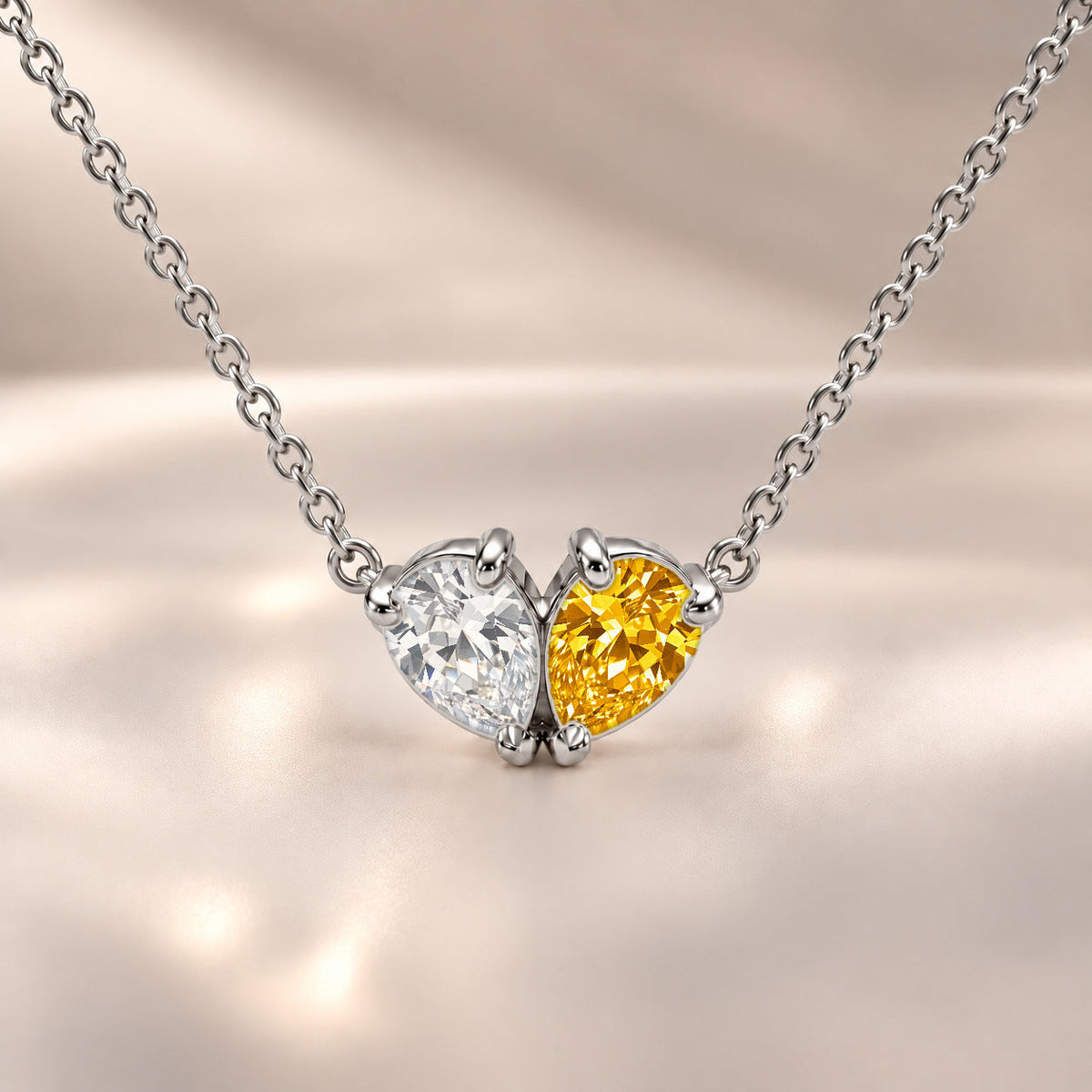 Demi Heart Necklace - Silver Finish
