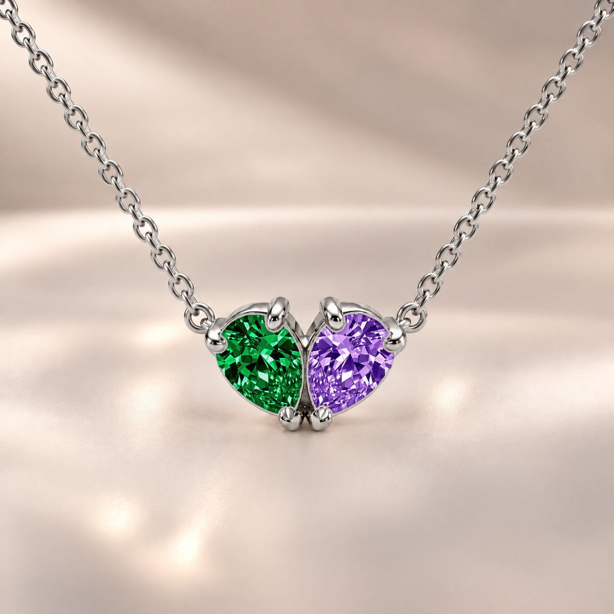 Demi Heart Necklace - Silver Finish
