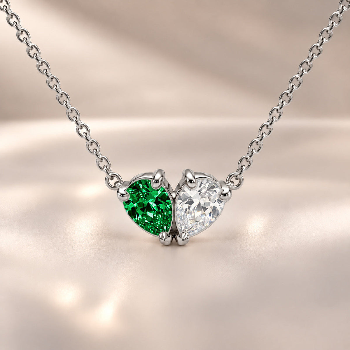Demi Heart Necklace - Silver Finish