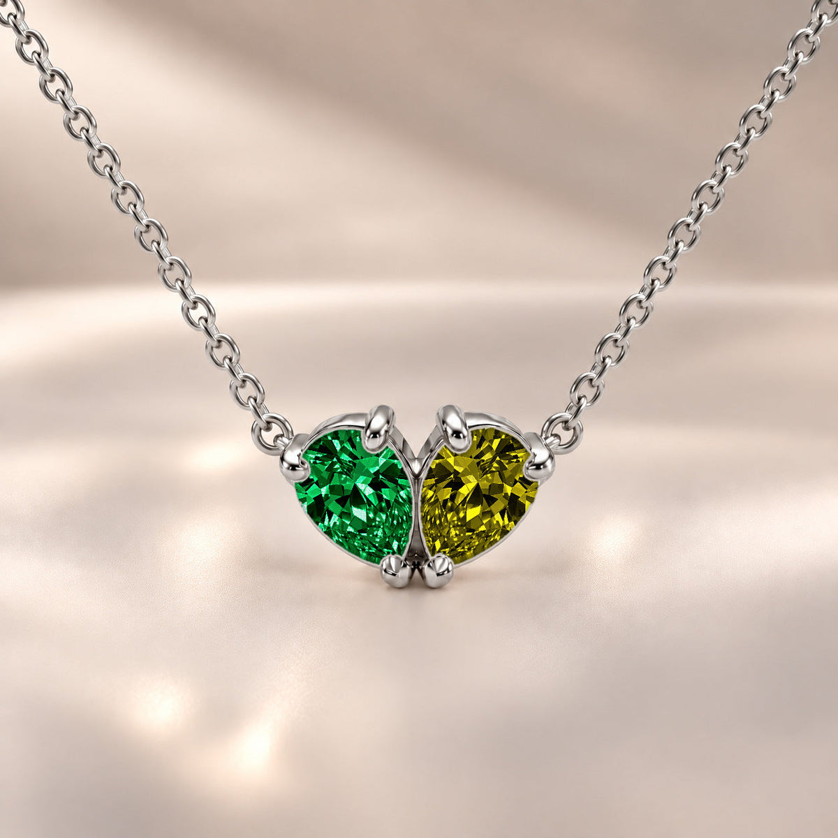 Demi Heart Necklace - Silver Finish