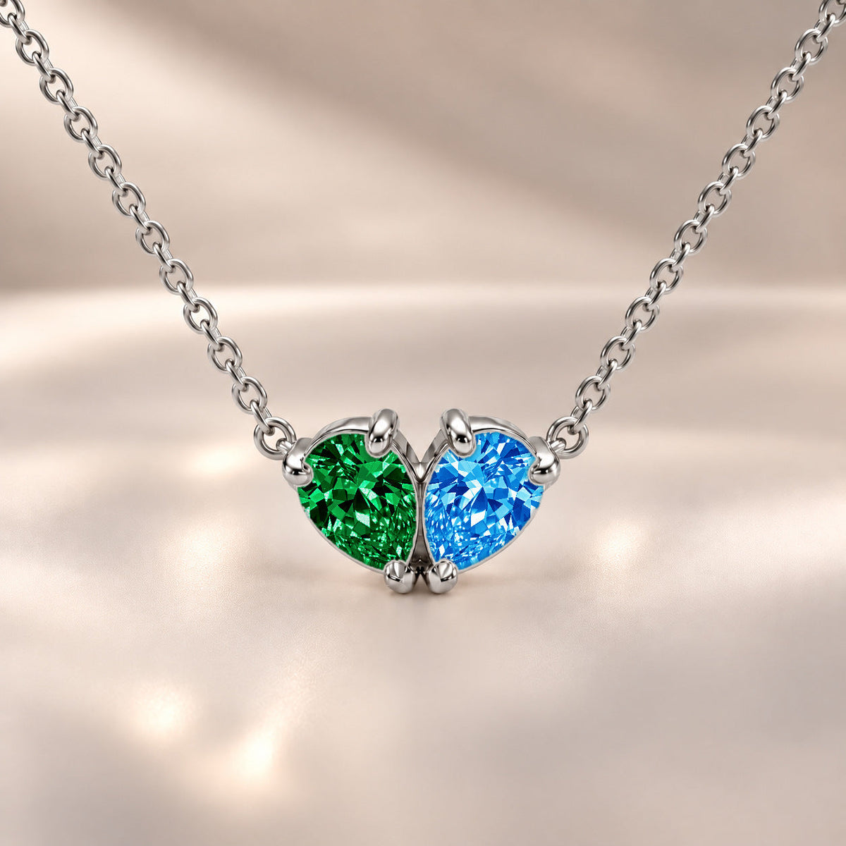 Demi Heart Necklace - Silver Finish