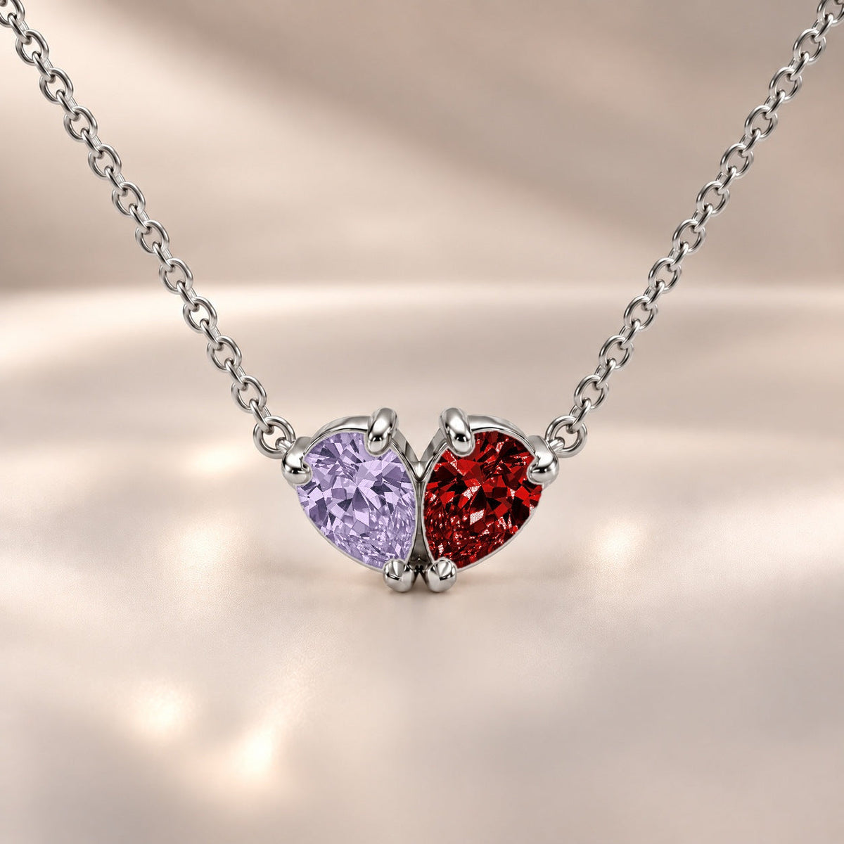 Demi Heart Necklace - Silver Finish
