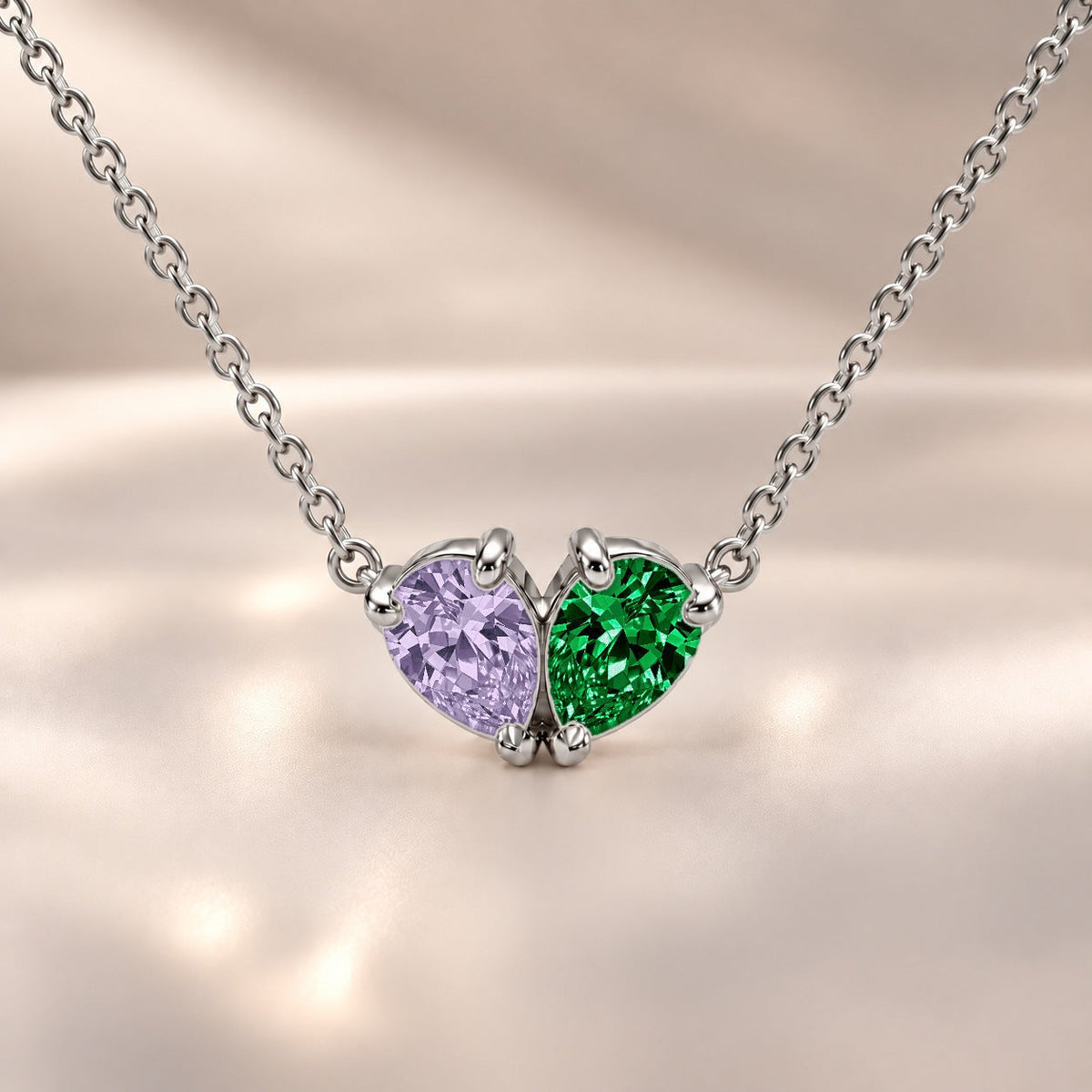 Demi Heart Necklace - Silver Finish