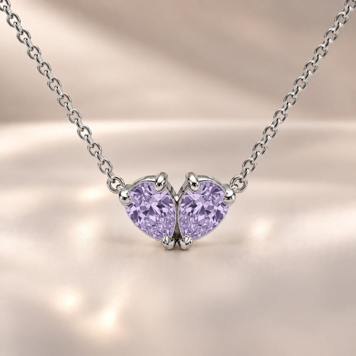 Demi Heart Necklace - Silver Finish
