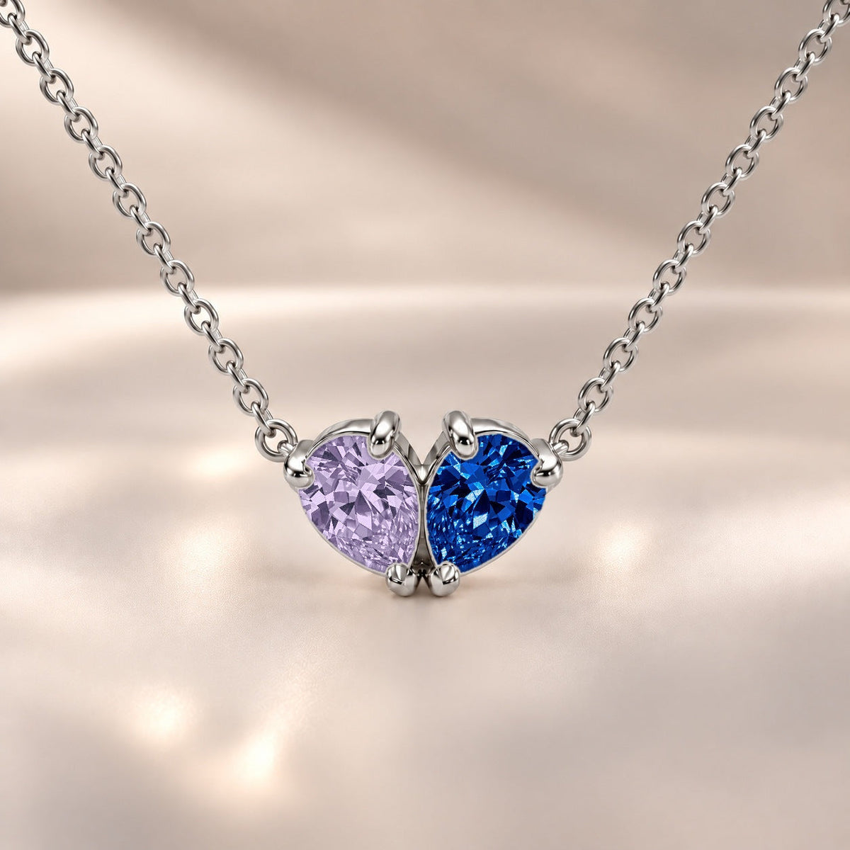 Demi Heart Necklace - Silver Finish