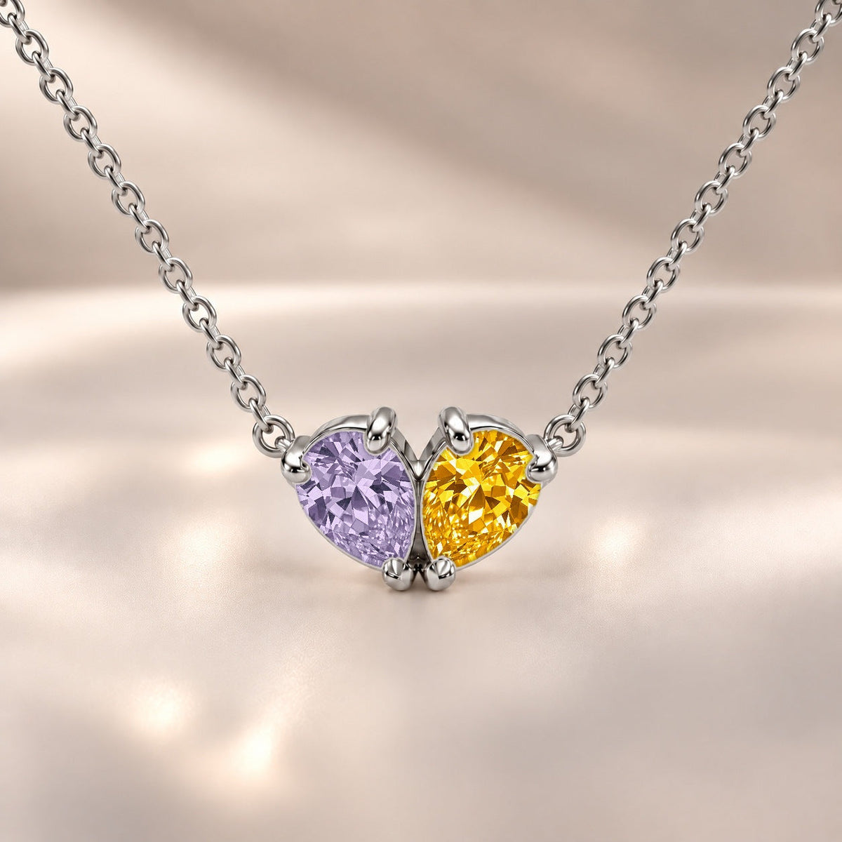 Demi Heart Necklace - Silver Finish