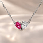 Demi Heart Necklace - Silver Finish
