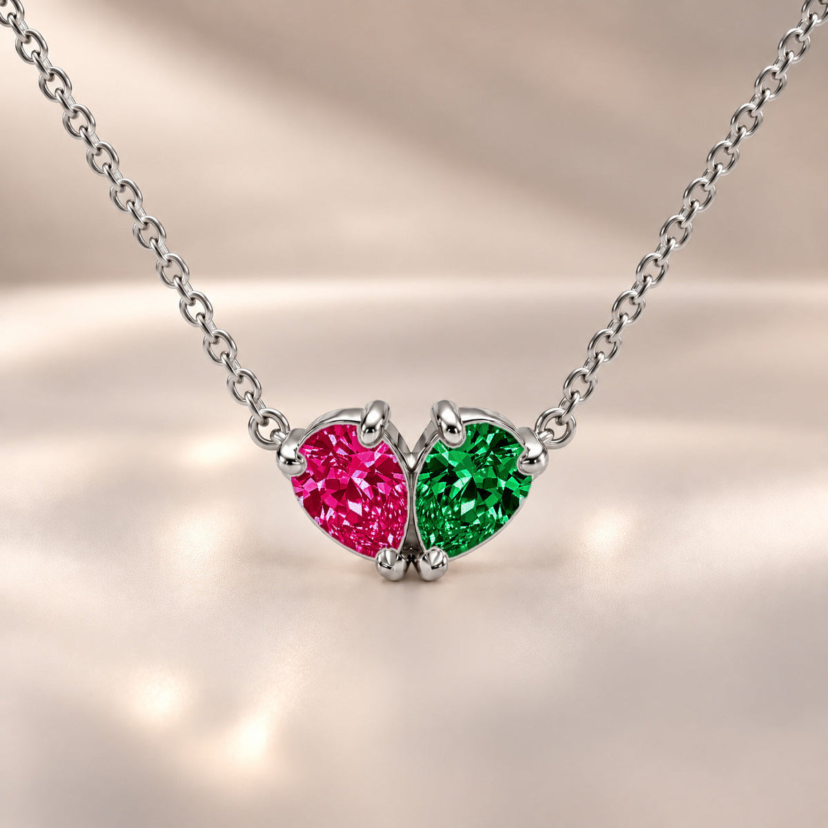 Demi Heart Necklace - Silver Finish