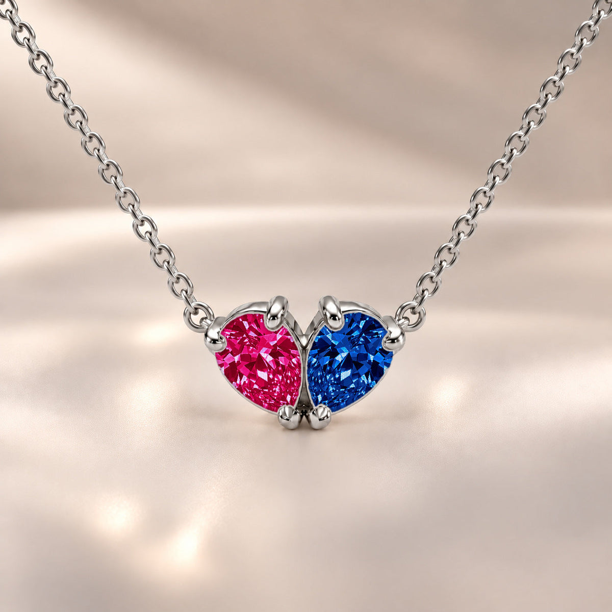 Demi Heart Necklace - Silver Finish