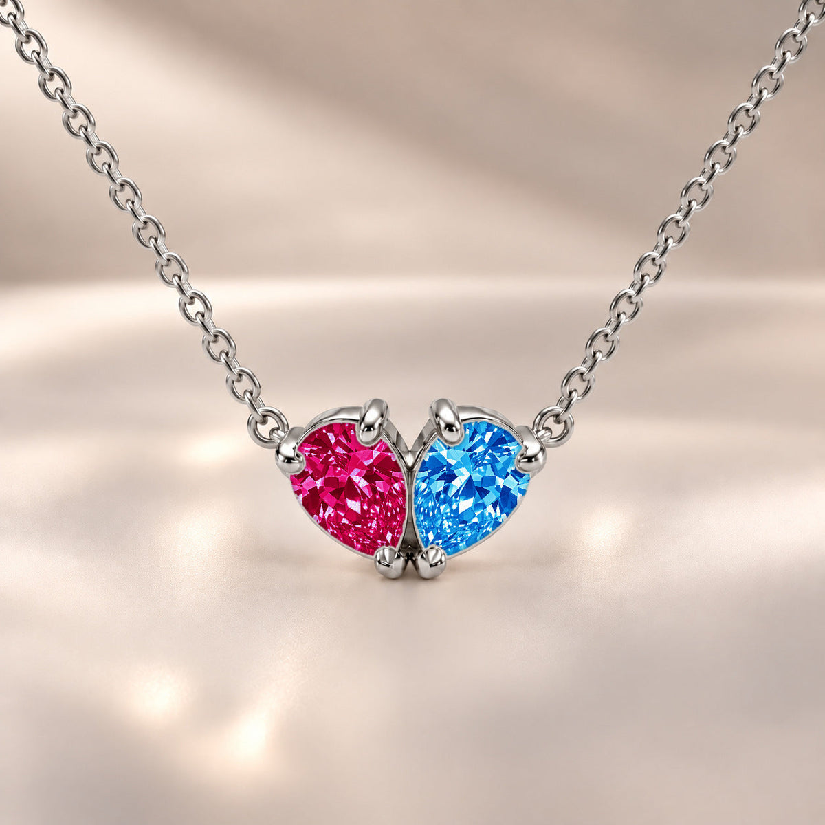 Demi Heart Necklace - Silver Finish