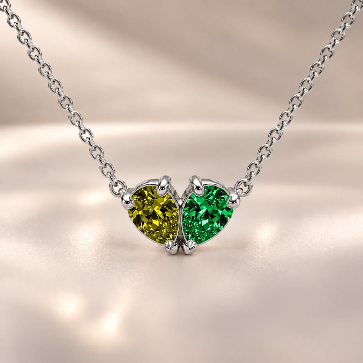 Demi Heart Necklace - Silver Finish