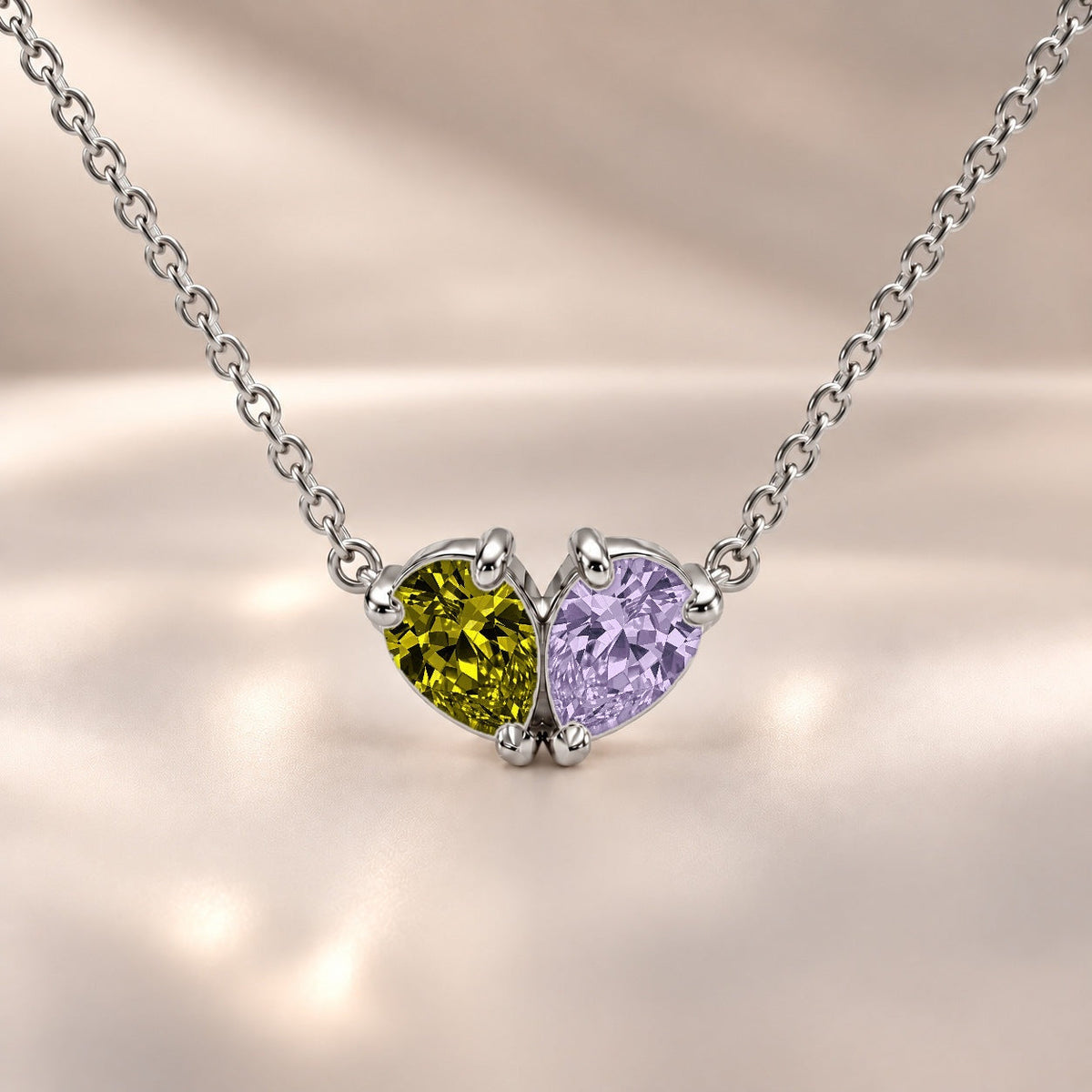 Demi Heart Necklace - Silver Finish