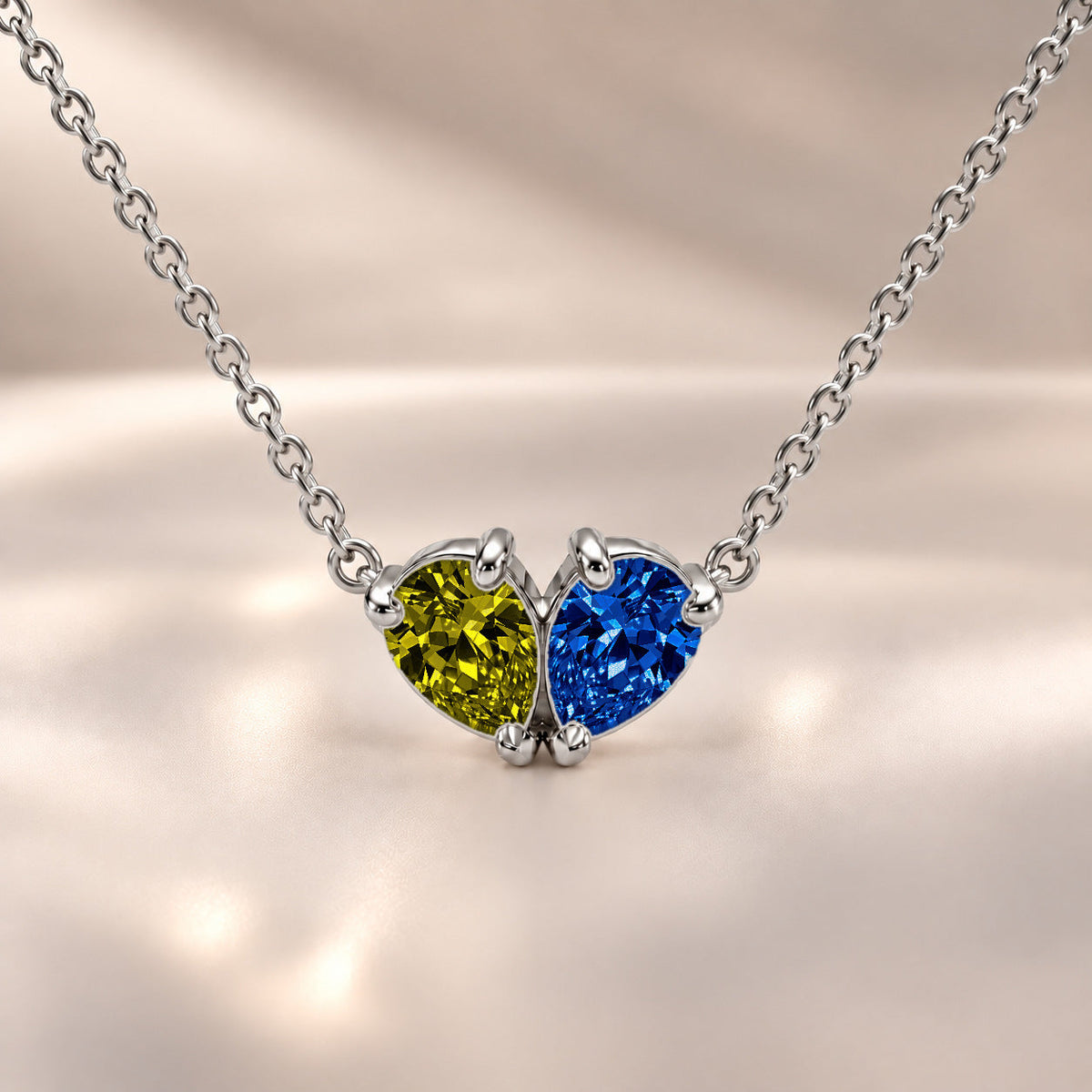 Demi Heart Necklace - Silver Finish