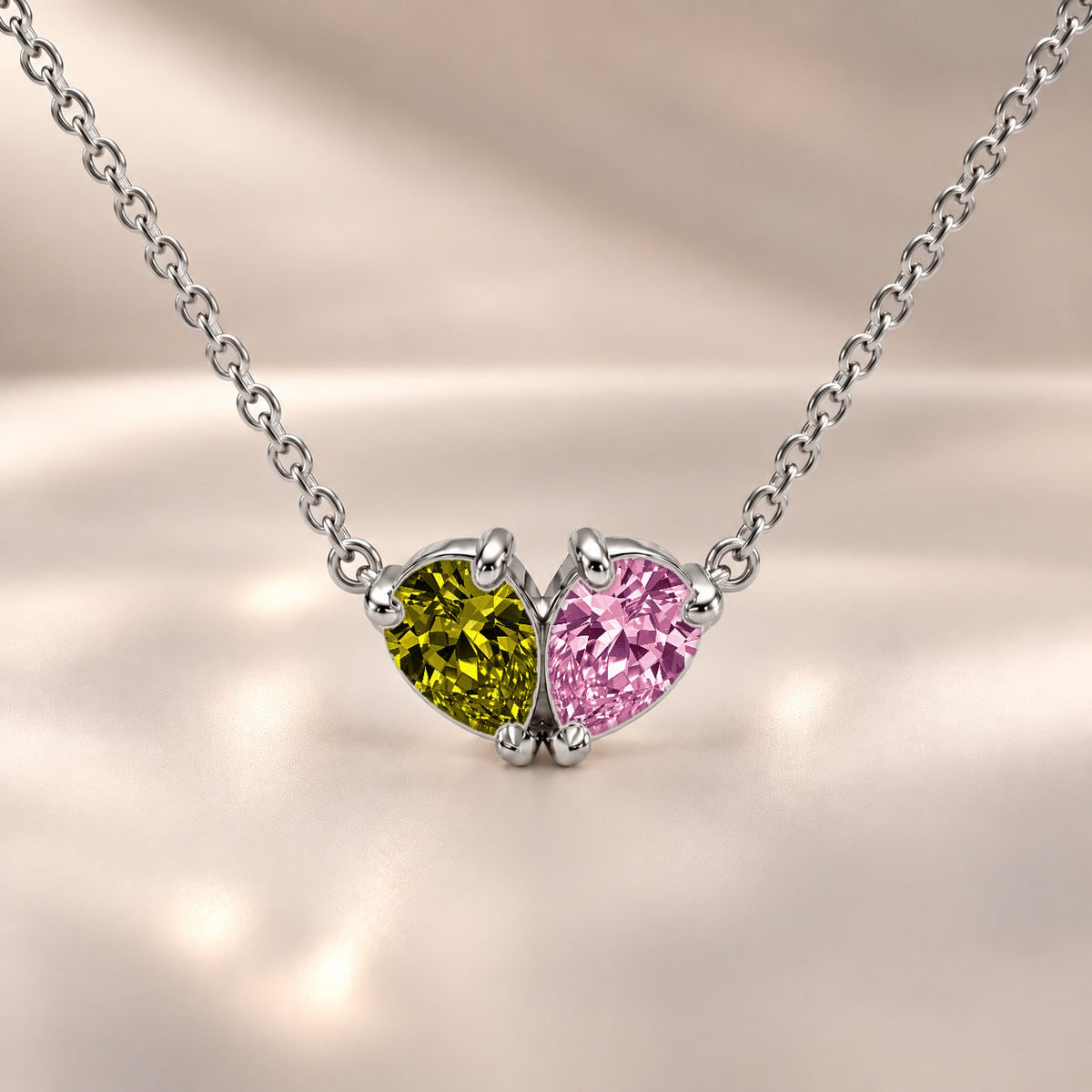 Demi Heart Necklace - Silver Finish