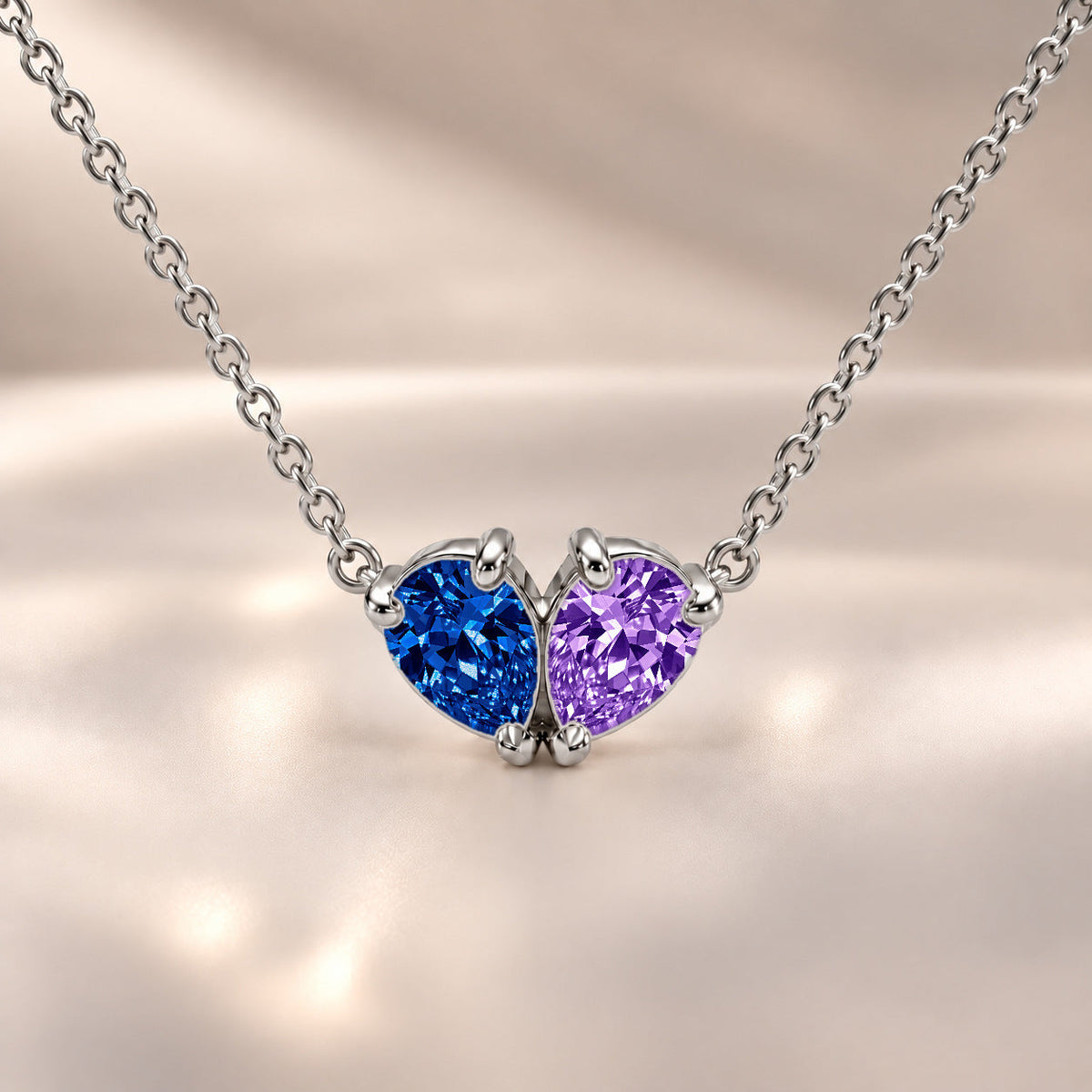 Demi Heart Necklace - Silver Finish