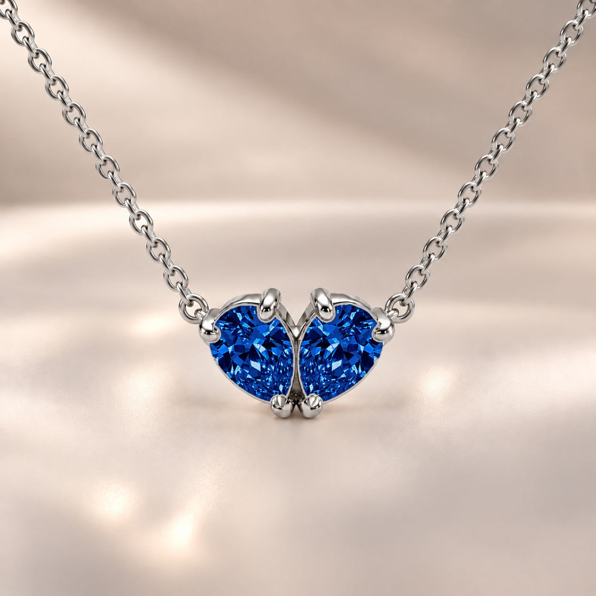 Demi Heart Necklace - Silver Finish
