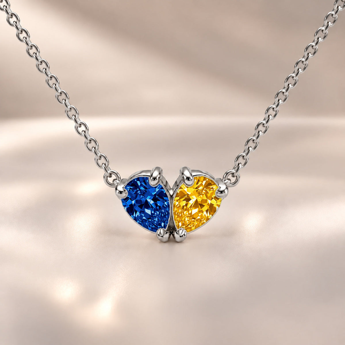 Demi Heart Necklace - Silver Finish