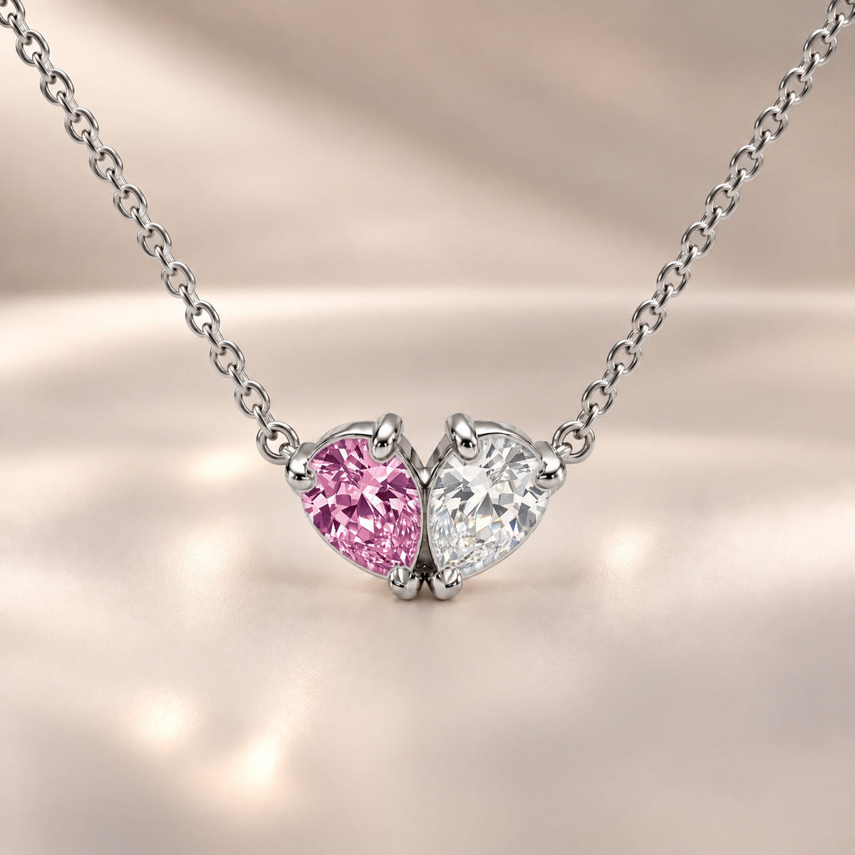Demi Heart Necklace - Silver Finish