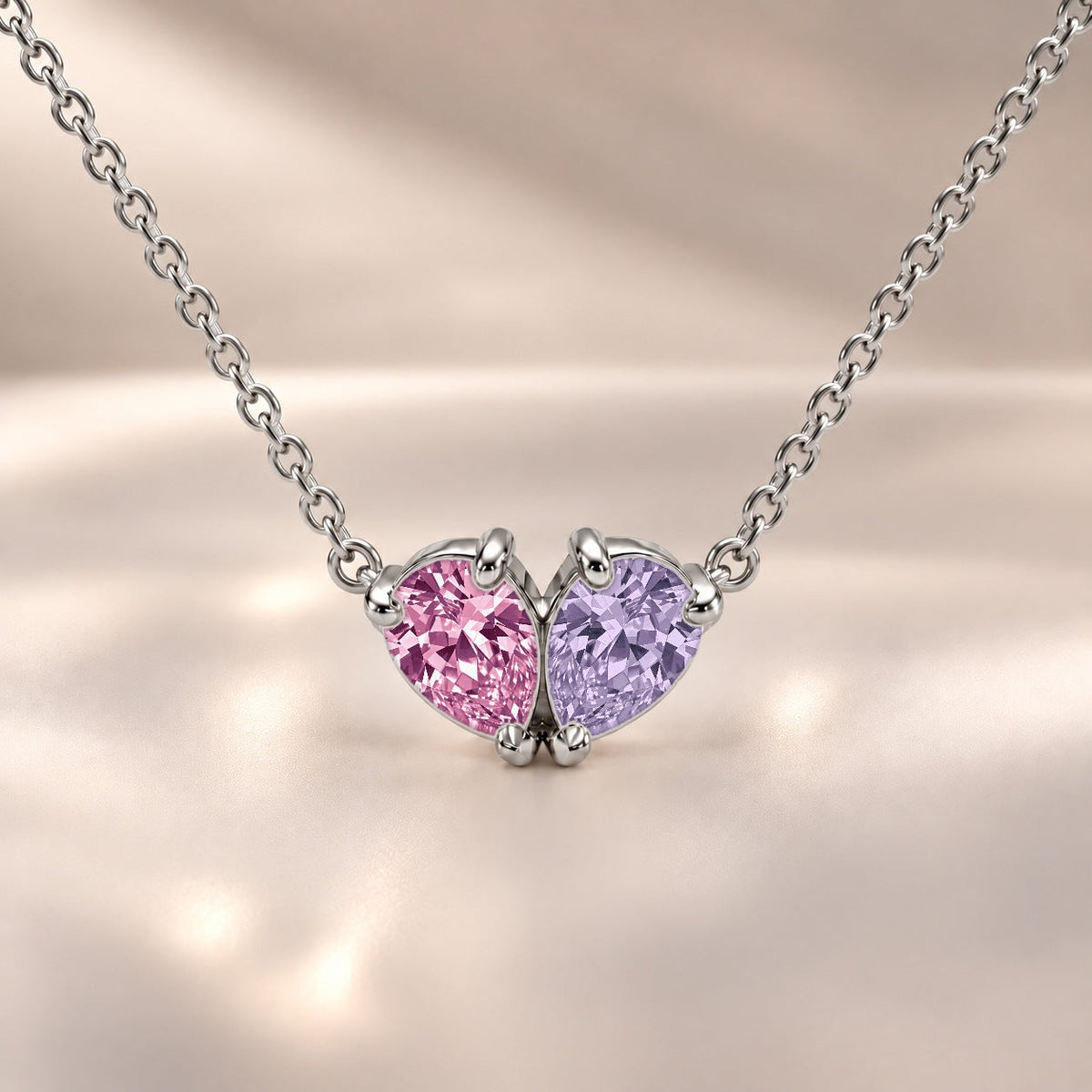Demi Heart Necklace - Silver Finish