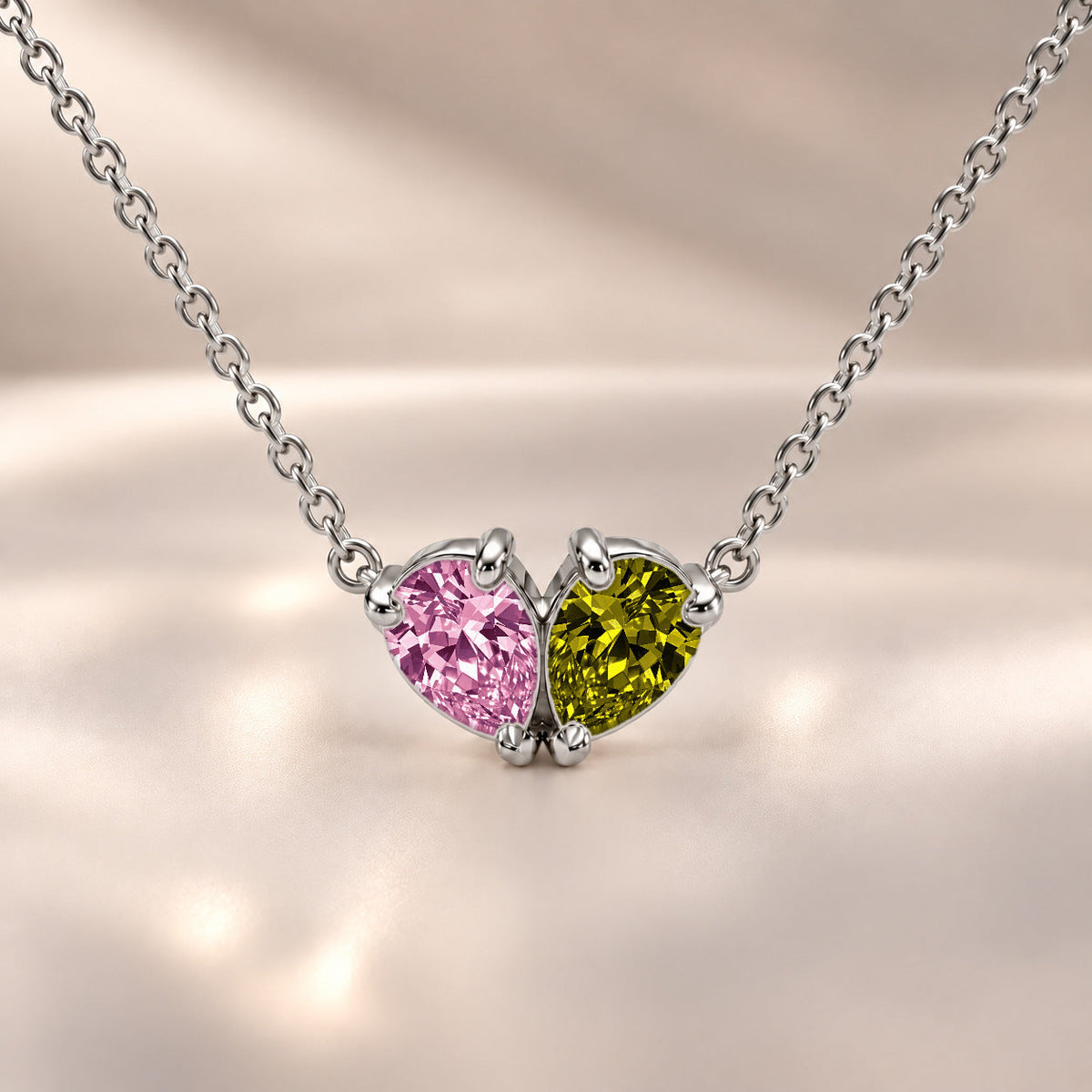 Demi Heart Necklace - Silver Finish
