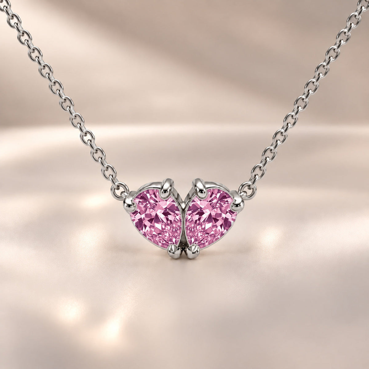 Demi Heart Necklace - Silver Finish