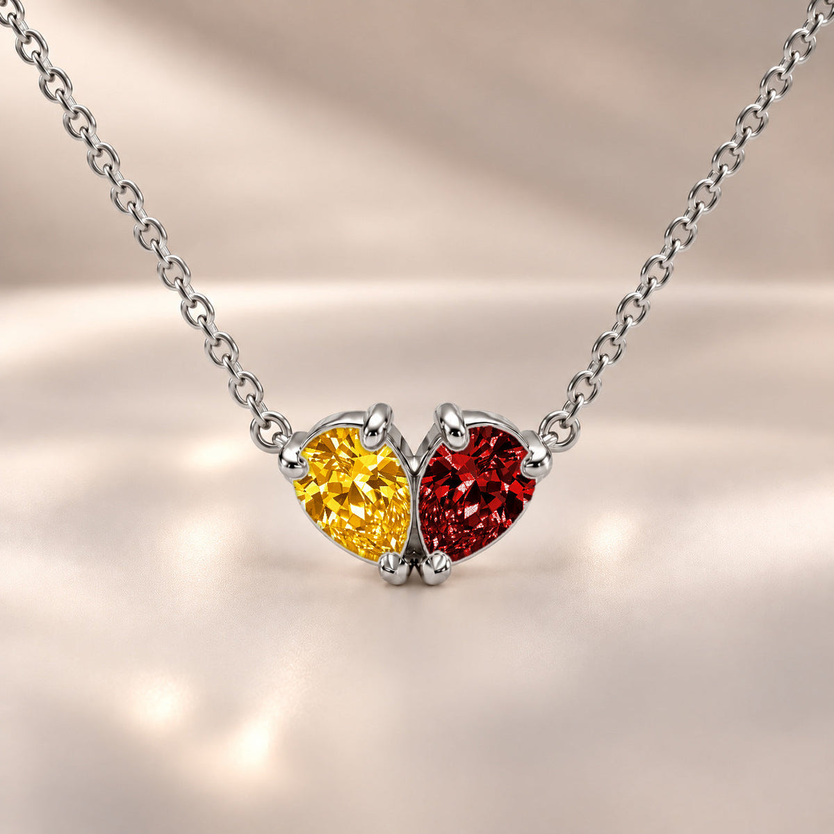 Demi Heart Necklace - Silver Finish