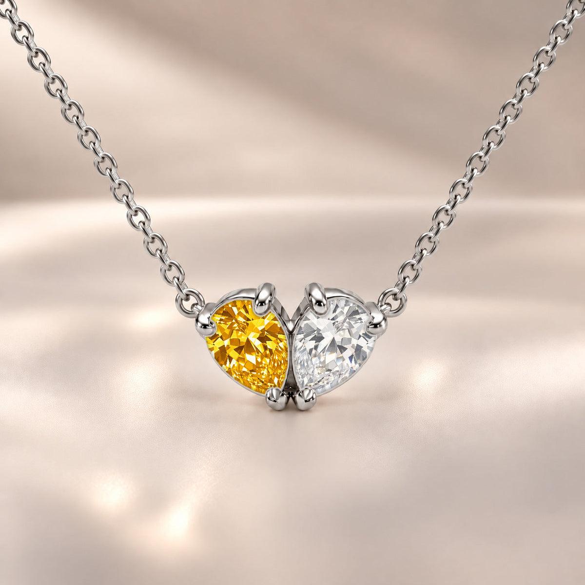 Demi Heart Necklace - Silver Finish