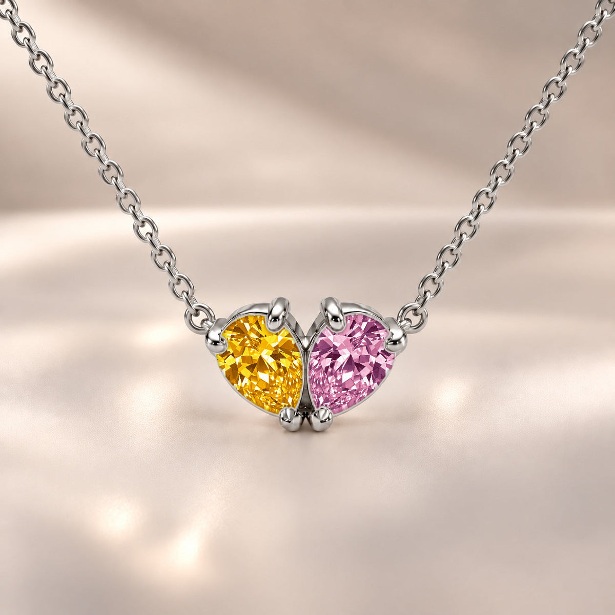 Demi Heart Necklace - Silver Finish