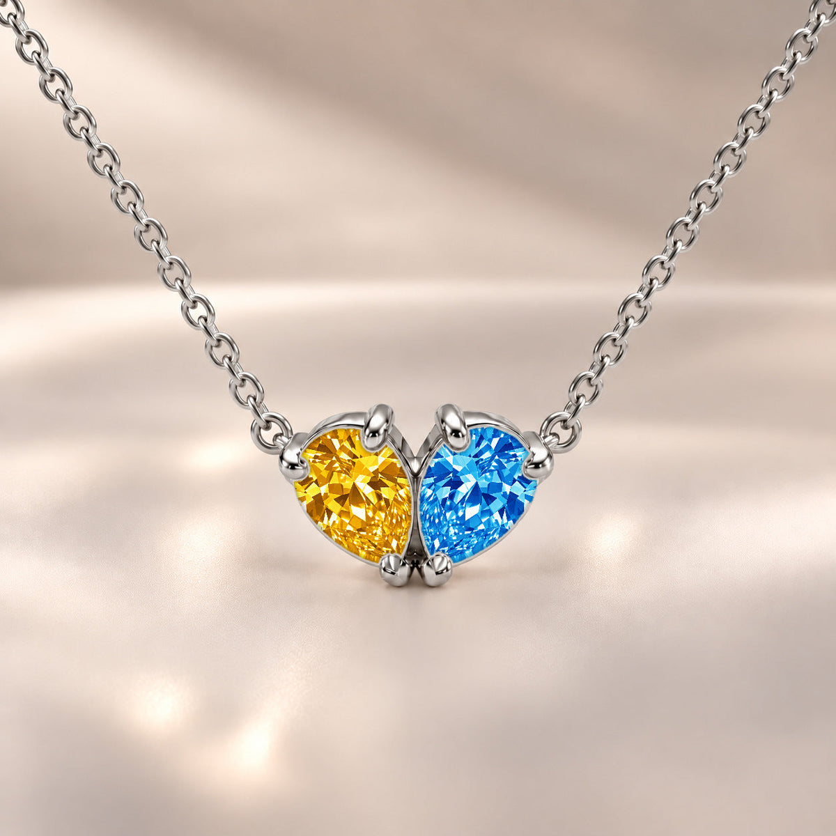 Demi Heart Necklace - Silver Finish