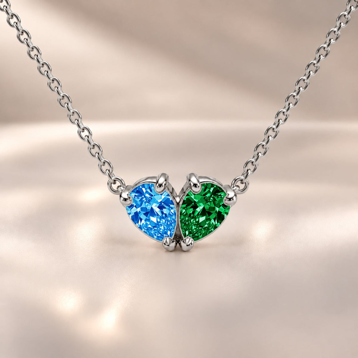 Demi Heart Necklace - Silver Finish